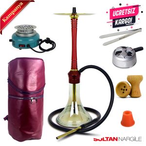 SULTAN NT745 Kırmızı Nargile Takımı