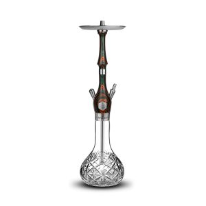 MR.WOOD Nargile Takımı - Colored Elegant Green Kristal Şişe (Marpuç Dahil)