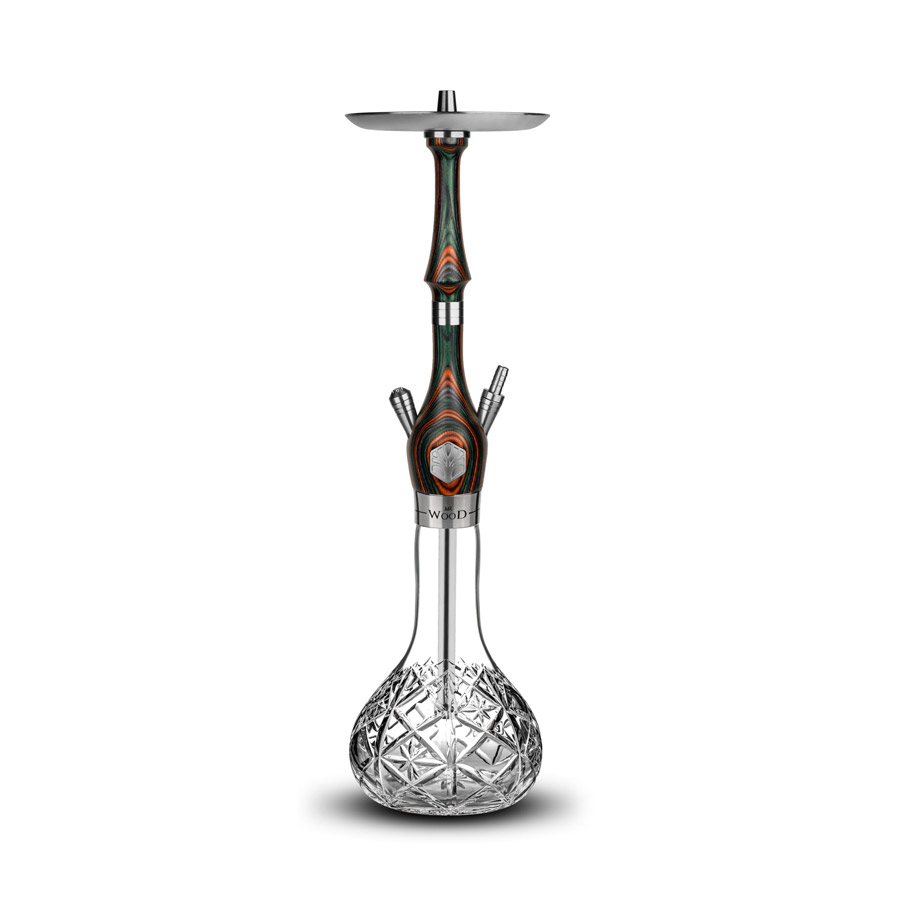 MR.WOOD Nargile Takımı - Colored Elegant Green Kristal Şişe (Marpuç Dahil) 3 3 MR.23 02 ELEGANT GREEN KESME